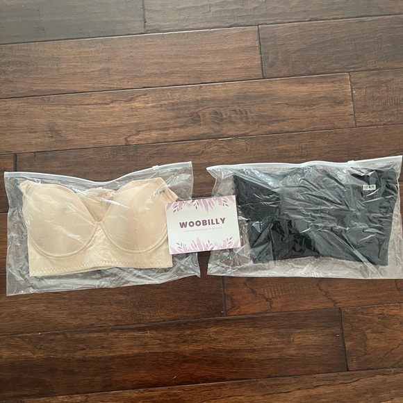 Woobilly Push Up Back Smooth Bras in nude and black 40B - Picture 1 of 10